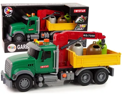 Produktbild von Lean Toys LKW-Auto-Kran-Transport-Mülltonnen-Sound
