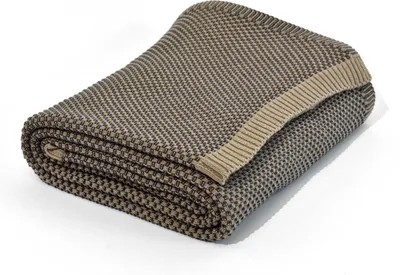 Produktbild von nielsen HOME Wohndecke Akira gestrickt, 150x200 cm, Antik Grau / Sand, 100% Baumwolle, Strick, ® Standard 100