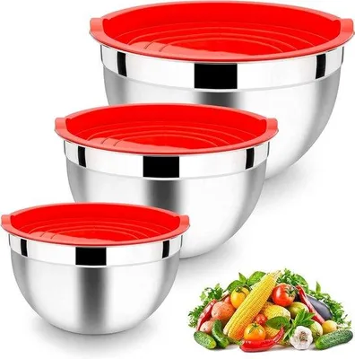 Obrázok produktu pre 3-dielna sada červených nádob do mixéra, stohovateľná, pre kuchynský mixér
