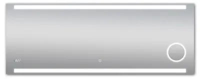 Produktbild von LED Badspiegel 160x60cm, Touchschalter, Kosmetikspiegel, Digitaluhr, IP24