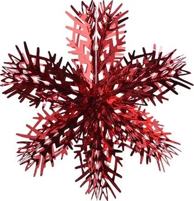 Productafbeelding van Sneeuwvlok lametta kerstrood kerstversiering Decoris
