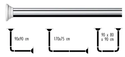 Produktbild von spirella Duschvorhangstange DECOR Silber 3 Möglichkeiten