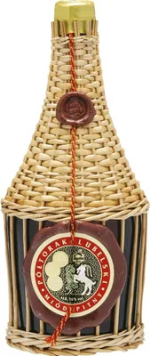 Produktbild von Lubelski Poltorak Honig (Eineinhalber) 0,75L in geflochtener Flasche | Met Honigwein Metwein Honigmet | 750 ml | 16% Alkohol | Apis | Geschenkidee | 18+