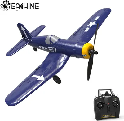 Produktbild von Zdalnie sterowany samolot Eachine Mini F4U EPP o rozpiętości skrzydeł 400 mm 2.4G 6-osiowy żyroskop z jednym przyciskiem powrotu Trener samolotów RC do akrobacji w pomieszczeniach ze stałym skrzydłem RTF dla początkujących - 2x baterie