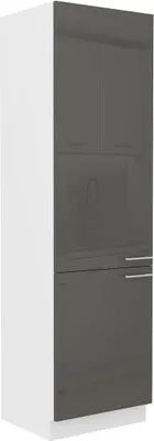 Produktbild von Küchen Hochschrank 60 cm Lara Grau Hochglanz Küchenzeile Küchenblock Küche