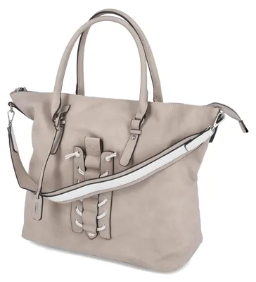 Image de Sac à main shopper Rieker pour femme, bandoulière et poignées, modèle H1504, couleur : beige