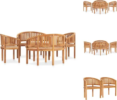Produktbild von vidaXL 5-tlg. Garten-Lounge-Set Massivholz Teak -  Gartenmöbel-Sets
