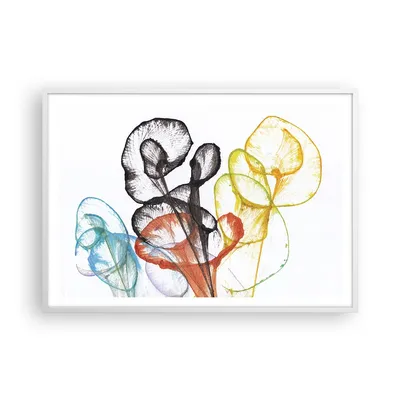 Produktbild von Gerahmtes Poster - Weißer Rahmen - Blumen Abstraktion Surrealismus - 100x70 cm - Wand Bild - Wanddeko - Wandbilder - Kunstposter - Wandposter - Bilderrahmen - Bilder - Kunstdruck - P2WAA100x70-4444