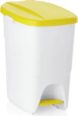 Immagine prodotto di Cestino a pedale con coperchio giallo, 25 litri