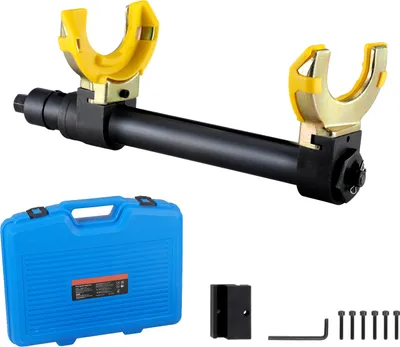 Image de Kit de tendeur de ressort de jambe de suspension SucceBuy, kit de tendeur de bobine Macpherson, outil pour retirer les pieds de fourche interchangeables, housse jaune, sac de transport