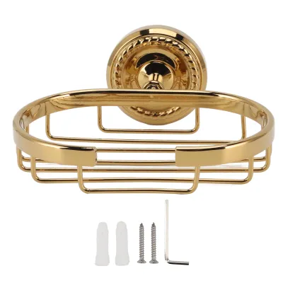 Produktbild von Wandmontierter Metallseifenhalter Antiker Badezimmer Seifenkorb Schalenhalter Golden Twist