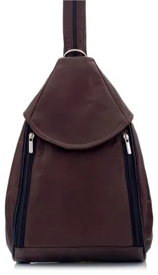 Produktbild von Schokoladenbraun Damen Lederrucksack aus Naturleder, Cityrucksack, elegant, Freizeitrucksack, Alltagsrucksack – Belveder Rene14
