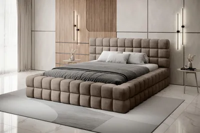 Obrázek produktu pro Čalouněná postel s úložným prostorem 180x200 DELVIRO - hnědá