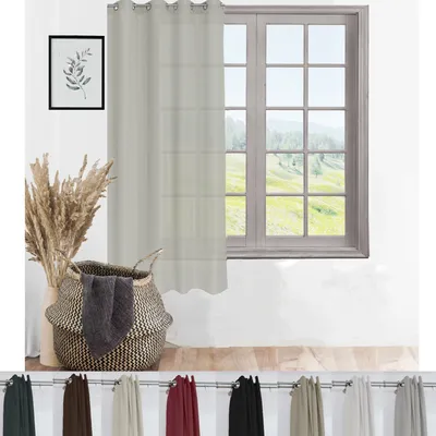 Produktbild von Ösenschal Blickdicht Ösenvorhang Ösengardine Gardine Gardinen Ösen Vorhang Vorhänge Cream 1 Stück 140cm (B) x 175cm(L)
