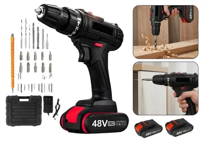 Image de Perceuse à percussion, 21 V lithium-ion, 0-350/0-1500 tr/min, couple de 30 N·m, 25+1 niveaux de couple, mandrin de 10 mm