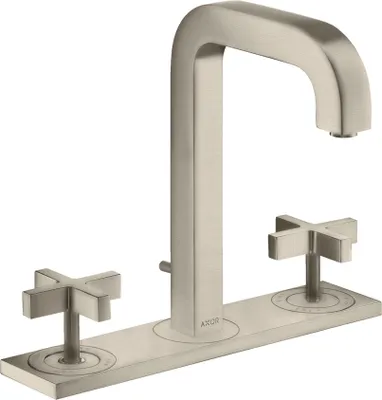 Produktbild von 3-Loch Waschtischarmatur AXOR CITTERIO 170 DN 15 m Kreuzgr. u Pl m Ala 140mm bru ni mit Auslauf 140 mm brushed nickel