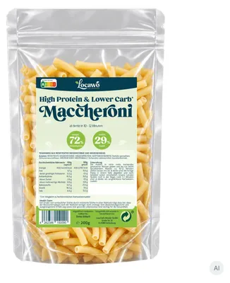 Produktbild von Locawo High Protein Low Carb Maccheroni | Makkaroni | Pasta | Nudeln 200g