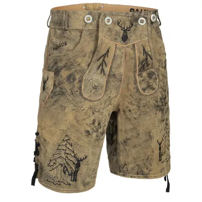 Produktbild von PAULGOS Herren Trachten Lederhose Kurz - HK5 ANTIK - Echtes Leder - in 3 Farben erhältlich - Größe 44 - 60