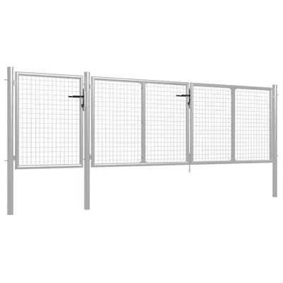 Image de VidaXL Portail 400x75 cm acier couleur argent