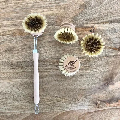 Image de Brosse vaisselle + 3 têtes rechargeables (laiton ou fibre)