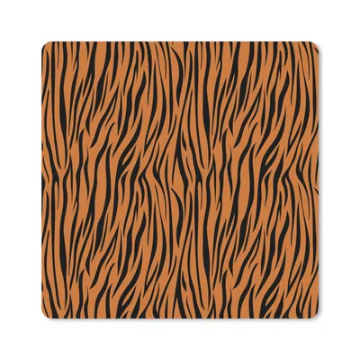 Produktbild von MuchoWow® Mauspad Mousepad Tigerdruck - Braun - Schwarz 20x20 cm - Mousepads - Maus Mat - Pad - Mausunterlage - Desk Mat - Bureauartikeln