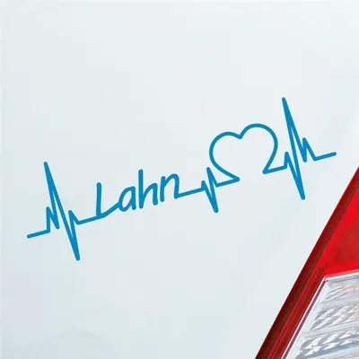Produktbild von Auto Aufkleber Lahn Herz Puls Fluss River Wasser Water Liebe Love 19x6 cm Hellblau Sticker Heckscheibenaufkleber