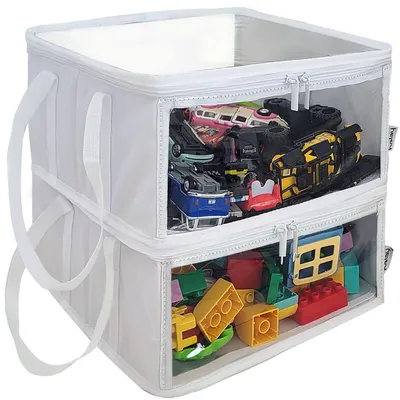 Faltbare PVC-Aufbewahrungsboxen 2er-Pack, 30x30x15 cm, weiß