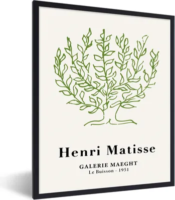 Produktbild von MuchoWow® Gerahmtes Poster Matisse - Baum - Grün - Natur - Kunst 30x40 cm - Poster mit Schwarzem Bilderrahmen Wandposter Rahmen Foto Bilder - Wanddeko - Kunstdrucke