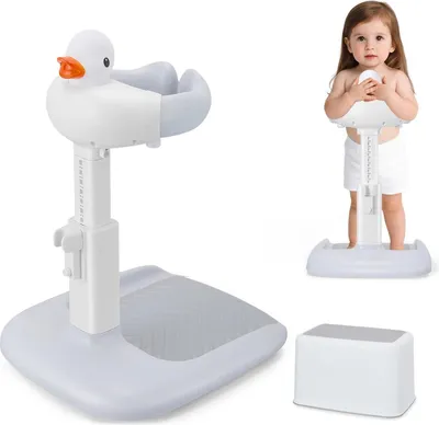 Immagine prodotto di Supporto per doccia per neonati - Struttura di sostegno per vasca da bagno - Regolabile e pieghevole - Maniglia di sicurezza antiscivolo - Supporto per doccia per bambini piccoli, dai 25 ai 36 mesi