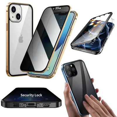 Obrázek produktu pro Pouzdro na mobilní telefon Apple iPhone 15 Pro Max s oboustranným magnetickým skleněným rámečkem a ochranou soukromí