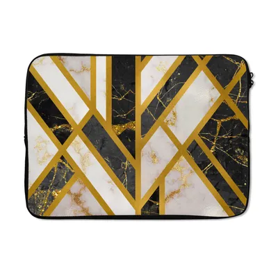 Produktbild von MuchoWow® Laptop Hülle 13 Zoll Marmor - Gold - Muster Laptoptasche - Laptophülle - Sleeve - Rundumschutz