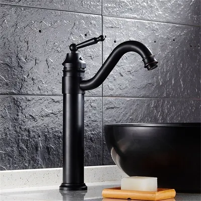 Immagine prodotto di Miscelatore lavabo KRAN retro BLACK in appoggio LEDA LAUFERI