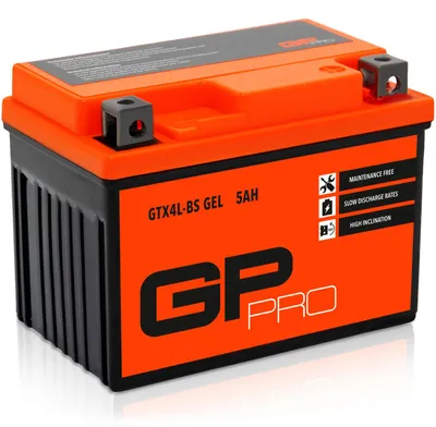 Obrázek produktu pro Gelová baterie GP-PRO GTX4L-BS, 12 V, 5 Ah, 55 A, startovací baterie pro motocykly