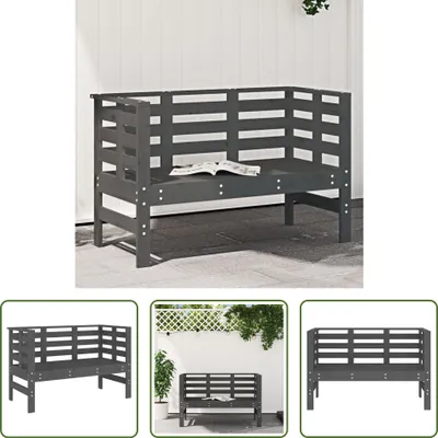 Produktbild von The Living Store Gartenbank Grau 111,5x53x71 cm Massivholz Kiefer