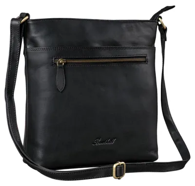 Produktbild von Benthill Damen Umhängetasche Leder - Tasche aus echtem Rindsleder - Handtasche mit Reißverschluss - Schultertasche / Ledertasche - Vintage Shopper
