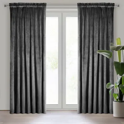 Produktbild von Samtvorhang ROSA schwarz 135x300 cm Kräuselband
