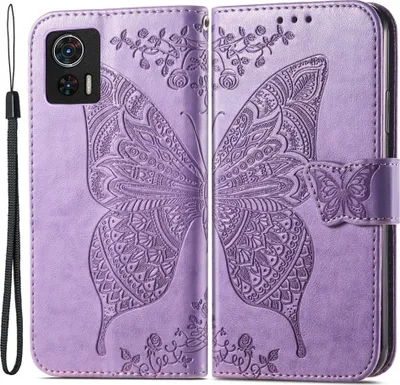 Produktbild von Motorola Edge 30 Neo Hülle - Coverup Schmetterling Klapphülle - Violett