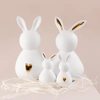 Image de Räder Ostern Porzellanhase groß Dame goldene Ohren 19x16x29cm