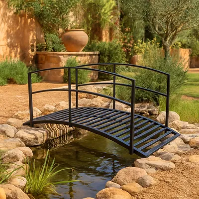 Produktbild von Zierbrücke / Teichbrücke aus Metall dekorative Gartenbrücke für Teiche Beete