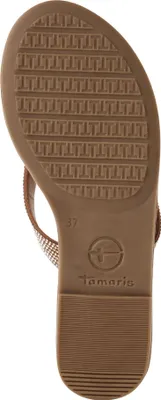 Produktbild von Tamaris Damen Pantolette Leder Zehentrenner Strassstein Besatz 1-27129-44, Größe:39 EU, Farbe:Rosa