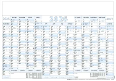 Produktbild von Plakatkalender 14 Mon blau 5 Stk. gerollt