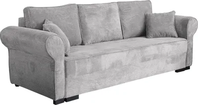 Produktbild von MIRJAN24 Schlafsofa Olimpia Cord, Couch mit Schlaffunktion und Bettkasten, Freistehendes 3 Sitzer Aufklappbar Sofa (Farbe: Poso 110)