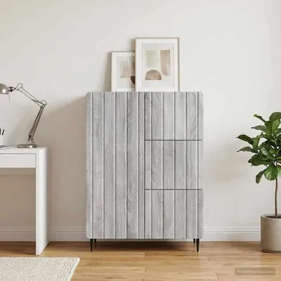 Immagine prodotto di vidaXL Mobile bar/credenza Sonoma-grigio, 66 x 34,5 x 91,5 cm, realizzata in legno composito