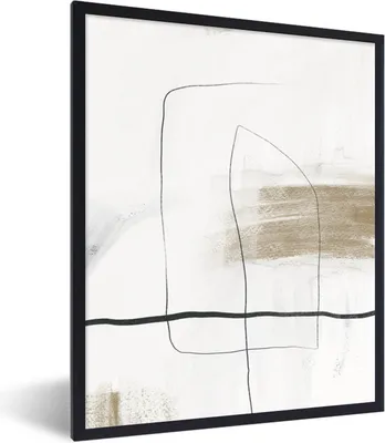 Produktbild von MuchoWow® Gerahmtes Poster Farbe - Kunst - Schwarz - Weiß 30x40 cm - Poster mit Schwarzem Bilderrahmen Wandposter Rahmen Foto Bilder - Wanddeko - Kunstdrucke