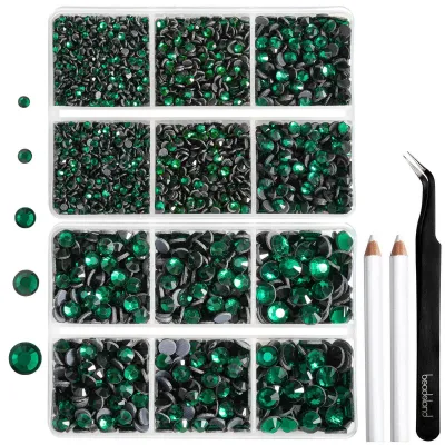Productafbeelding van 6736 Stuks Hotfix Strass Steentjes in Groen voor Kleding