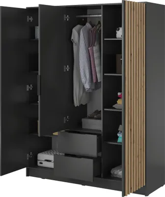 Image de MINIO Armoire avec miroir NELLY 3D Artisan chêne / graphite