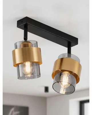 Productafbeelding van Plafondlamp Sianna 2-lichts zwart met goud, AI-gegenereerde afbeelding
