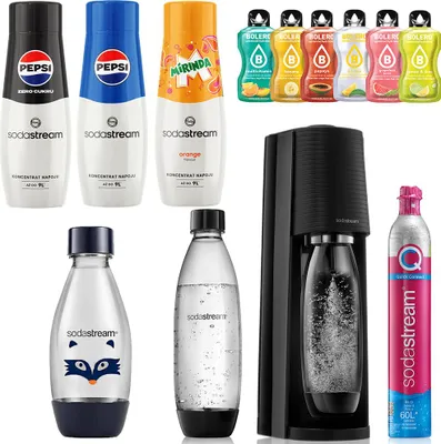 Produktbild von SODASTREAM TERRA SATURATOR KARTUSCHENFLASCHEN 1x 1L FUSE 1x 0,5L LH + 3x Sirup