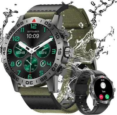 Produktbild von Smartwatch Herren mit Telefonfunktion, 1,39" HD IP68 Wasserdicht Schrittzähler Fitnessuhr mit Herzfrequenz/SpO2/Schlafüberwachung