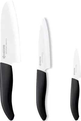 Produktbild von KYOCERA | GEN 3er Messer-Set: Schäl-, Obst- und Gemüse-, Santokumesser